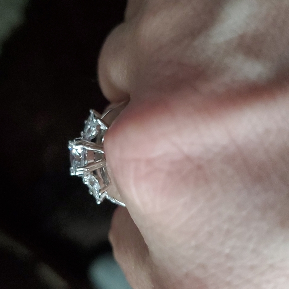 STERLING SILVER CRYSTAL GEMSTONE RING - Picture 3 of 6